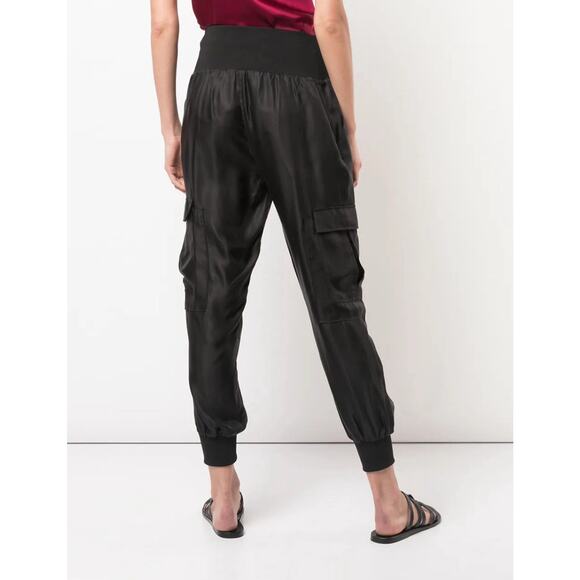 Cinq à Sept Giles Cupro Crop Cargo Joggers size XS - Picture 4 of 5